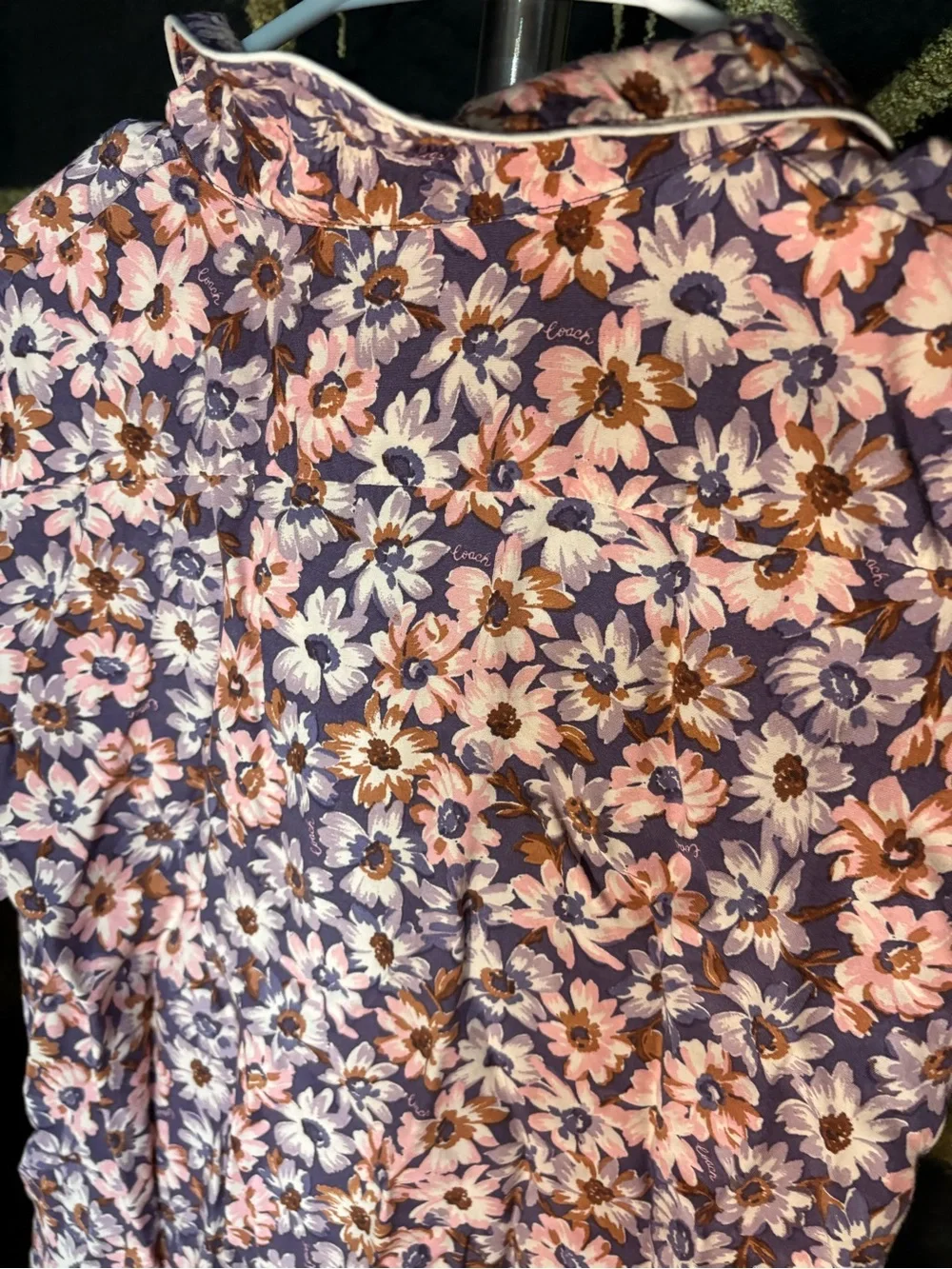 COACH  Floral Short-Sleeve Shirt - Purple & Pink